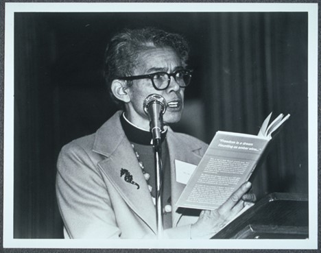 Pauli Murray speaking passionately.